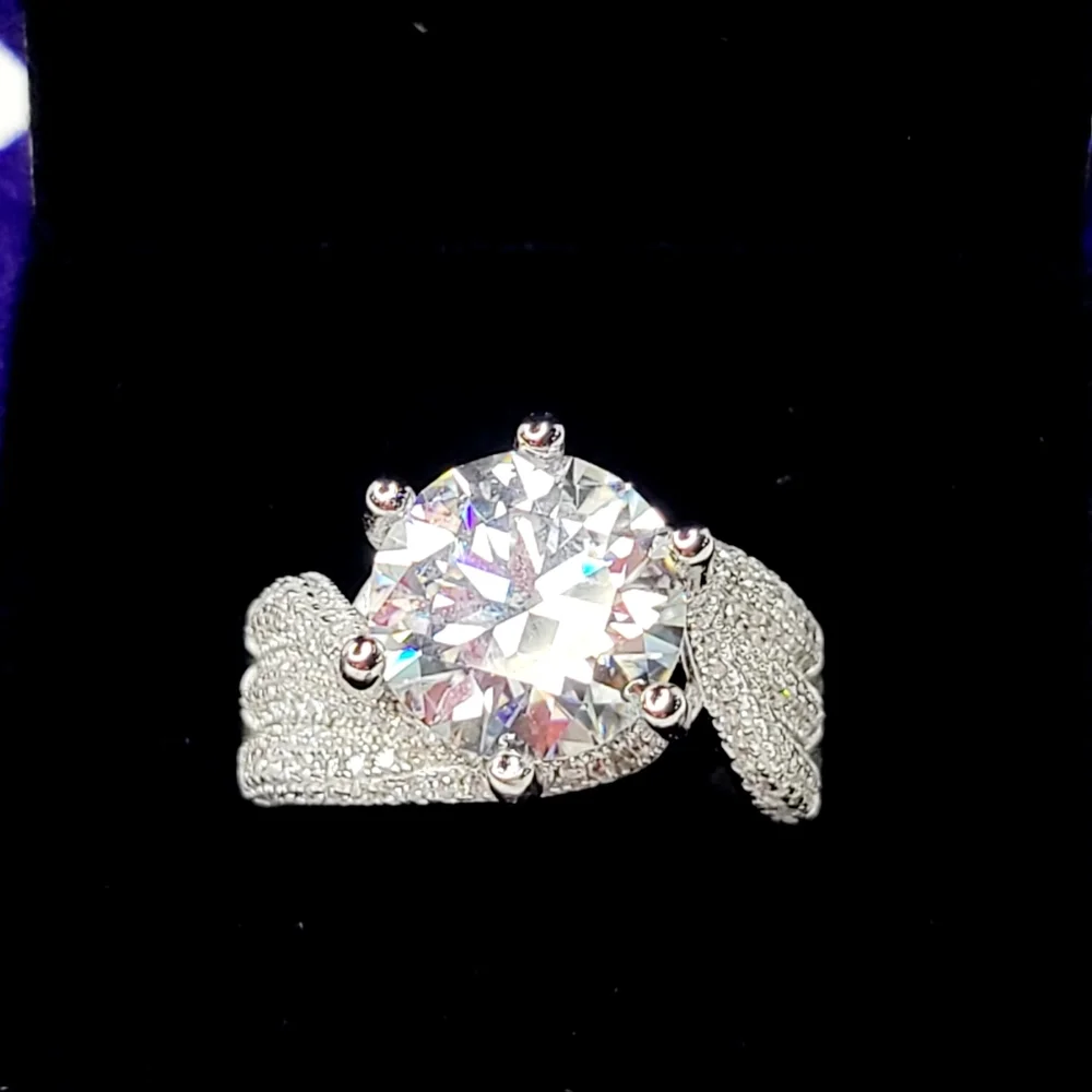 5 Carat Moissanite Ring Sterling
